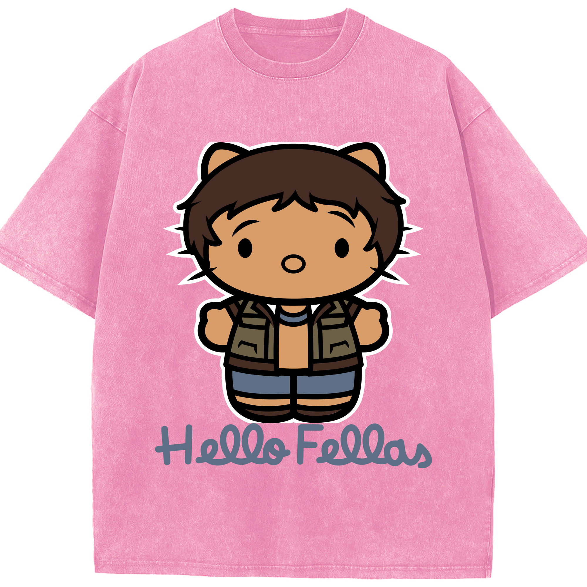 （画像用） Hello Kitty ハローキティ 綿100% ヴィンテージ風 半袖Tシャツ（フロントプリント）